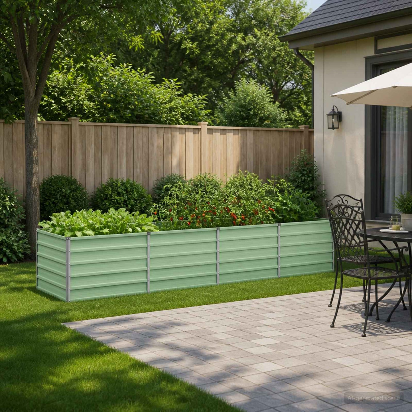 vidaXL Raised Garden Bed Pastel Green 320 x 80 x 55 cm