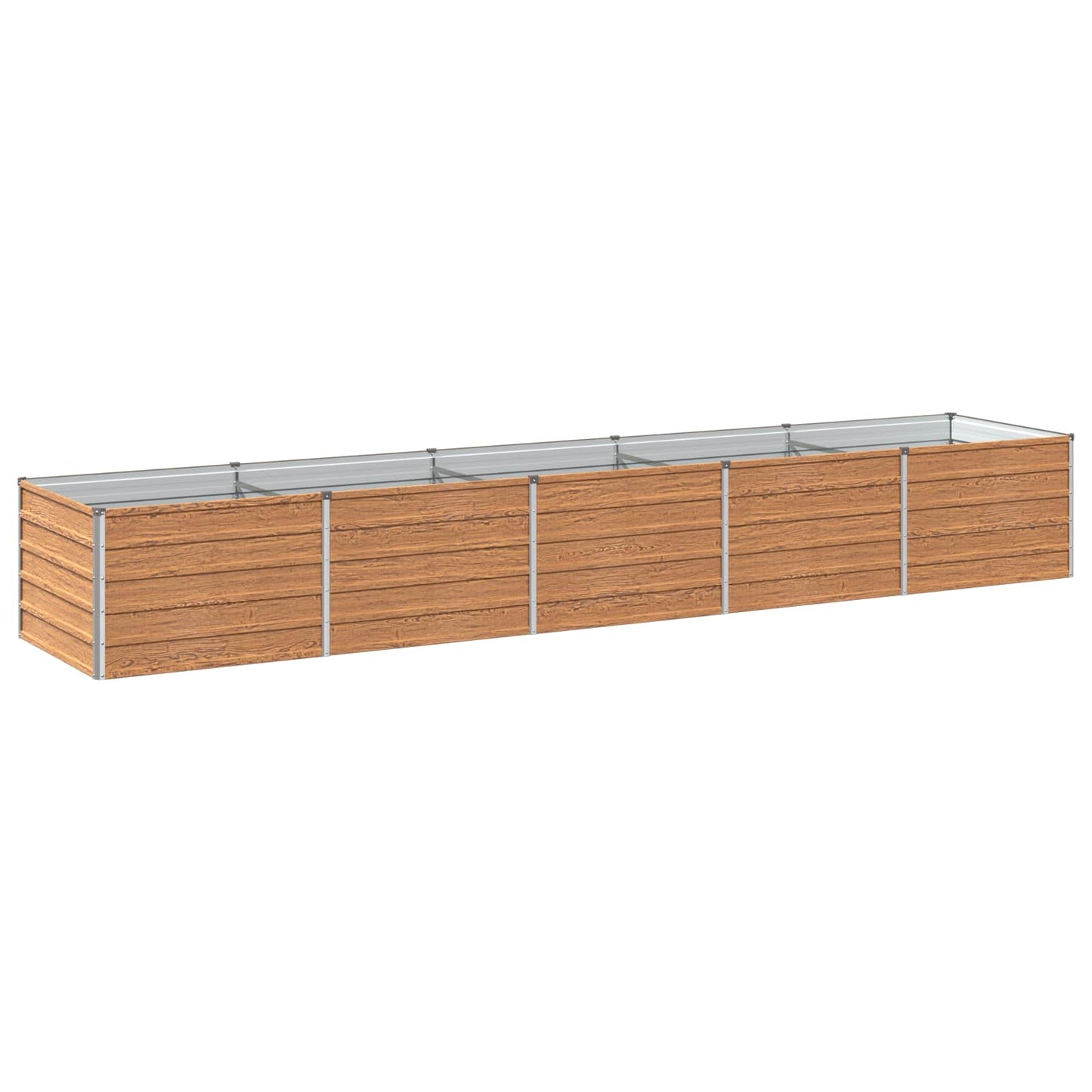 vidaXL Raised Garden Bed Wood Brown 400 x 80 x 55 cm cold-rolled steel