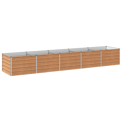 vidaXL Raised Garden Bed Wood Brown 400 x 80 x 55 cm cold-rolled steel