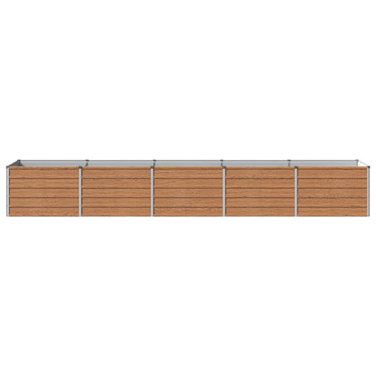 vidaXL Raised Garden Bed Wood Brown 400 x 80 x 55 cm cold-rolled steel