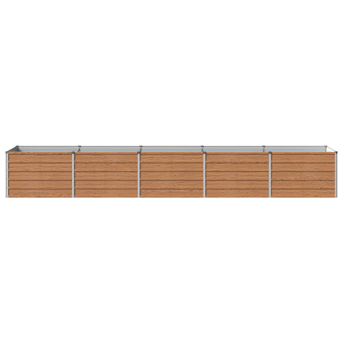 vidaXL Raised Garden Bed Wood Brown 400 x 80 x 55 cm Galvanised Steel