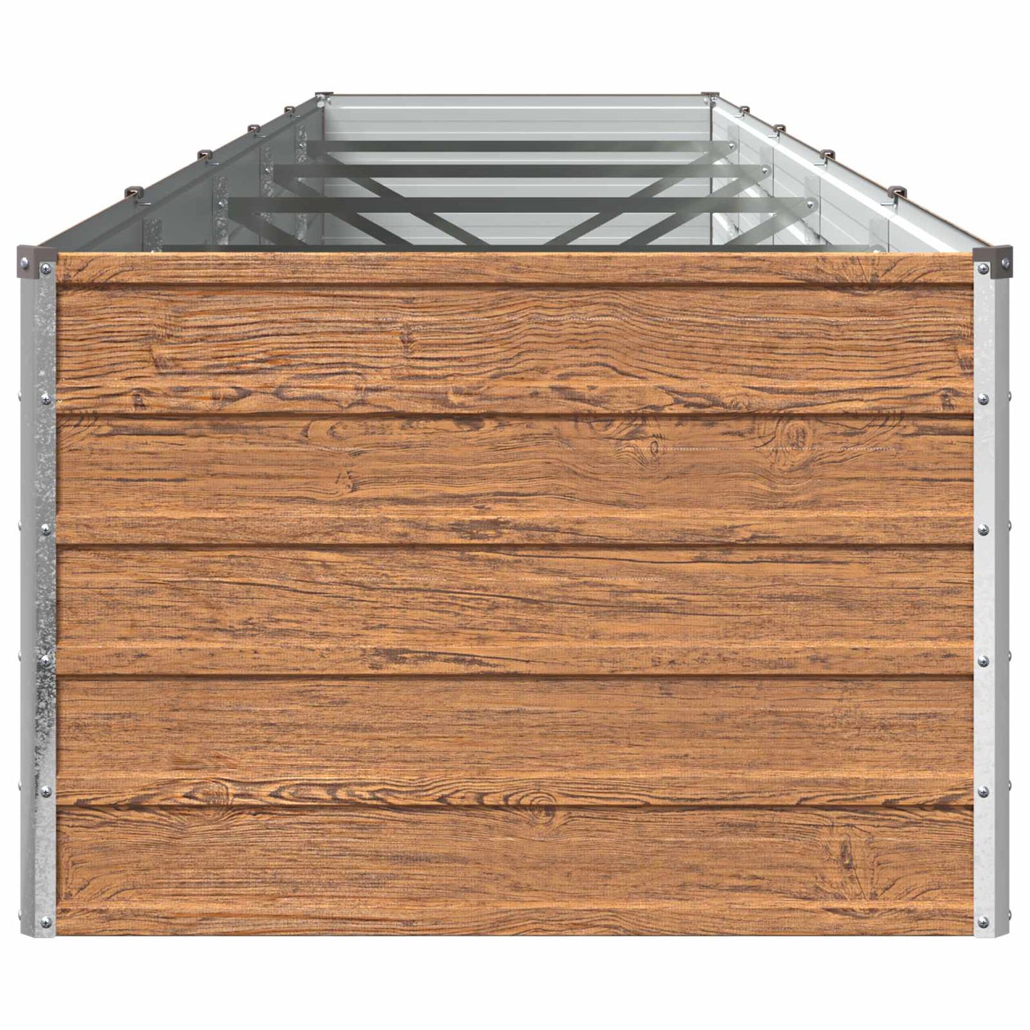 vidaXL Raised Garden Bed Wood Brown 400 x 80 x 55 cm cold-rolled steel