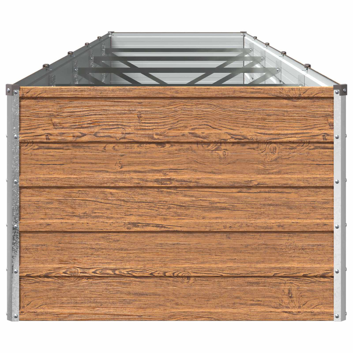 vidaXL Raised Garden Bed Wood Brown 400 x 80 x 55 cm Galvanised Steel