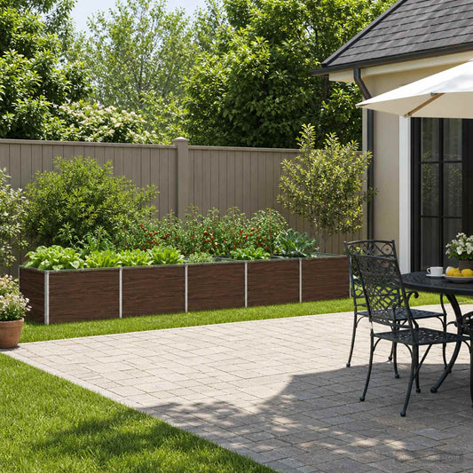 vidaXL Raised Garden Bed Black 400 x 80 x 55 cm cold-rolled steel