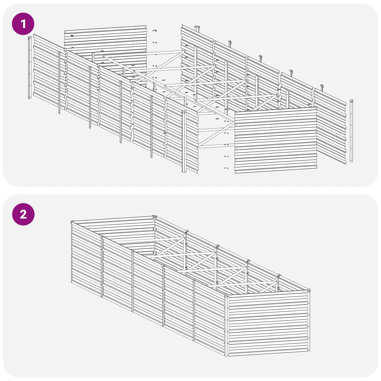 vidaXL Raised Garden Bed Green 400 x 80 x 55 cm cold-rolled steeel