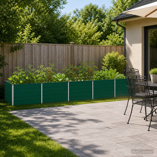 vidaXL Raised Garden Bed Green 400 x 80 x 55 cm cold-rolled steeel