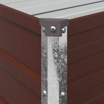 vidaXL Raised Garden Bed Brown 400 x 80 x 55 cm cold-rolled steel