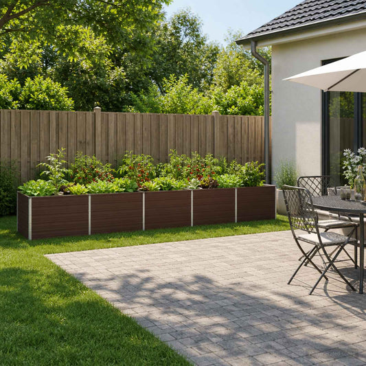 vidaXL Raised Garden Bed Brown 400 x 80 x 55 cm cold-rolled steel
