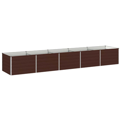 vidaXL Raised Garden Bed Brown 400 x 80 x 55 cm cold-rolled steel