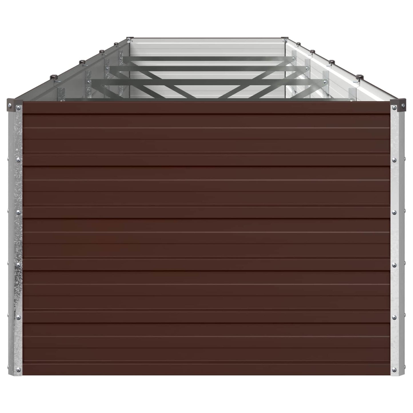 vidaXL Raised Garden Bed Brown 400 x 80 x 55 cm cold-rolled steel