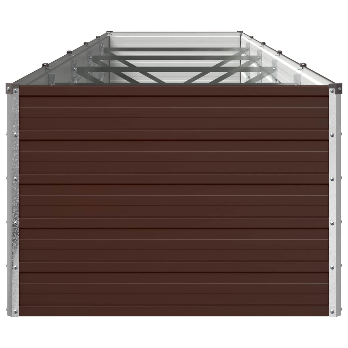 vidaXL Raised Garden Bed Brown 400 x 80 x 55 cm Galvanised Steel