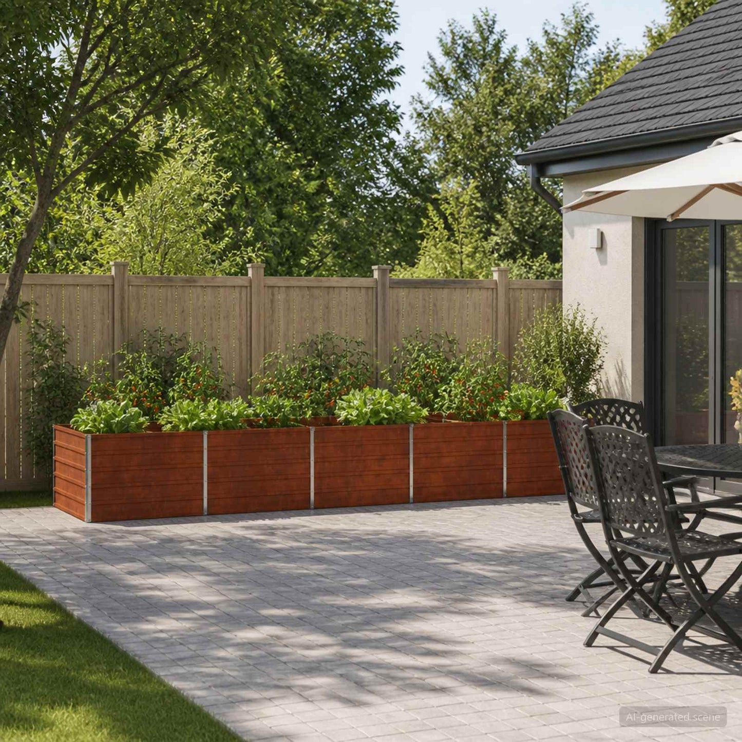 vidaXL Raised Garden Bed Rusty 400 x 80 x 55 cm corton