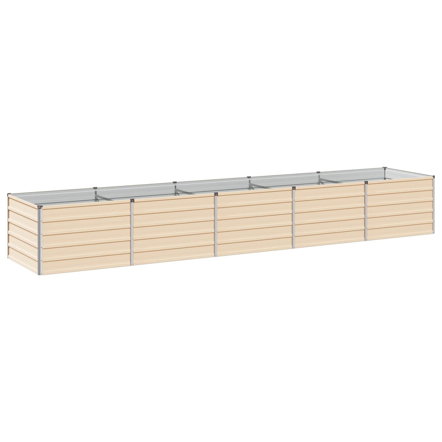 vidaXL Raised Garden Bed Ivory 400 x 80 x 55 cm cold-rolled steel