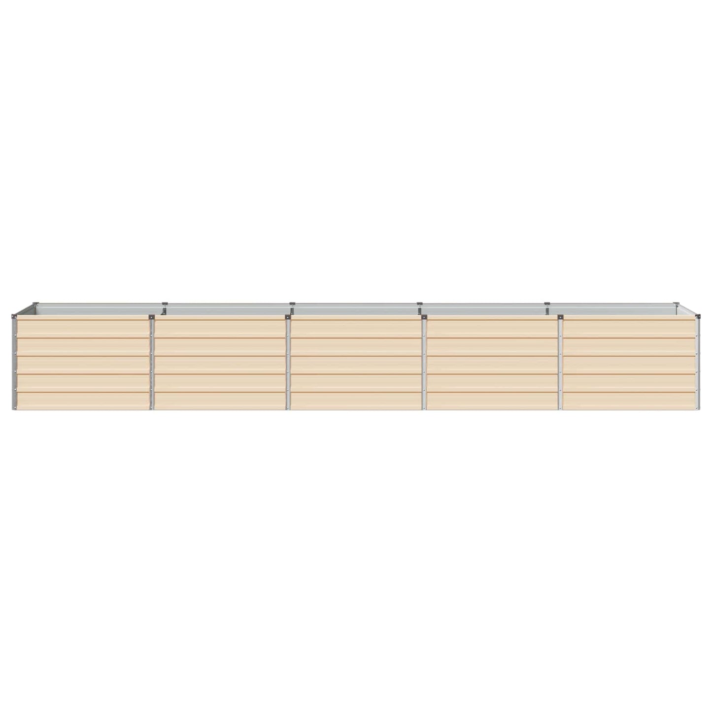 vidaXL Raised Garden Bed Ivory 400 x 80 x 55 cm cold-rolled steel