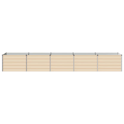 vidaXL Raised Garden Bed Ivory 400 x 80 x 55 cm cold-rolled steel