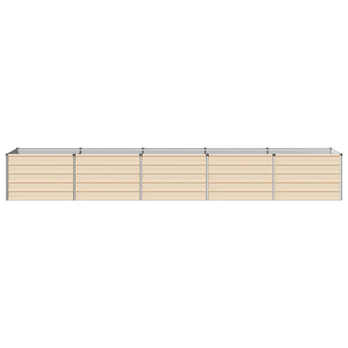 vidaXL Raised Garden Bed Ivory 400 x 80 x 55 cm Galvanised Steel