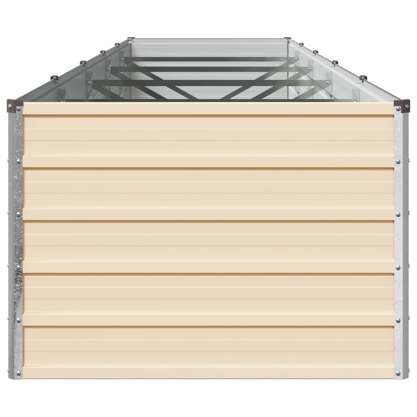 vidaXL Raised Garden Bed Ivory 400 x 80 x 55 cm cold-rolled steel