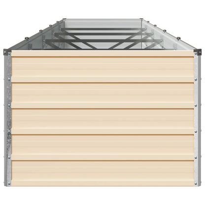 vidaXL Raised Garden Bed Ivory 400 x 80 x 55 cm cold-rolled steel