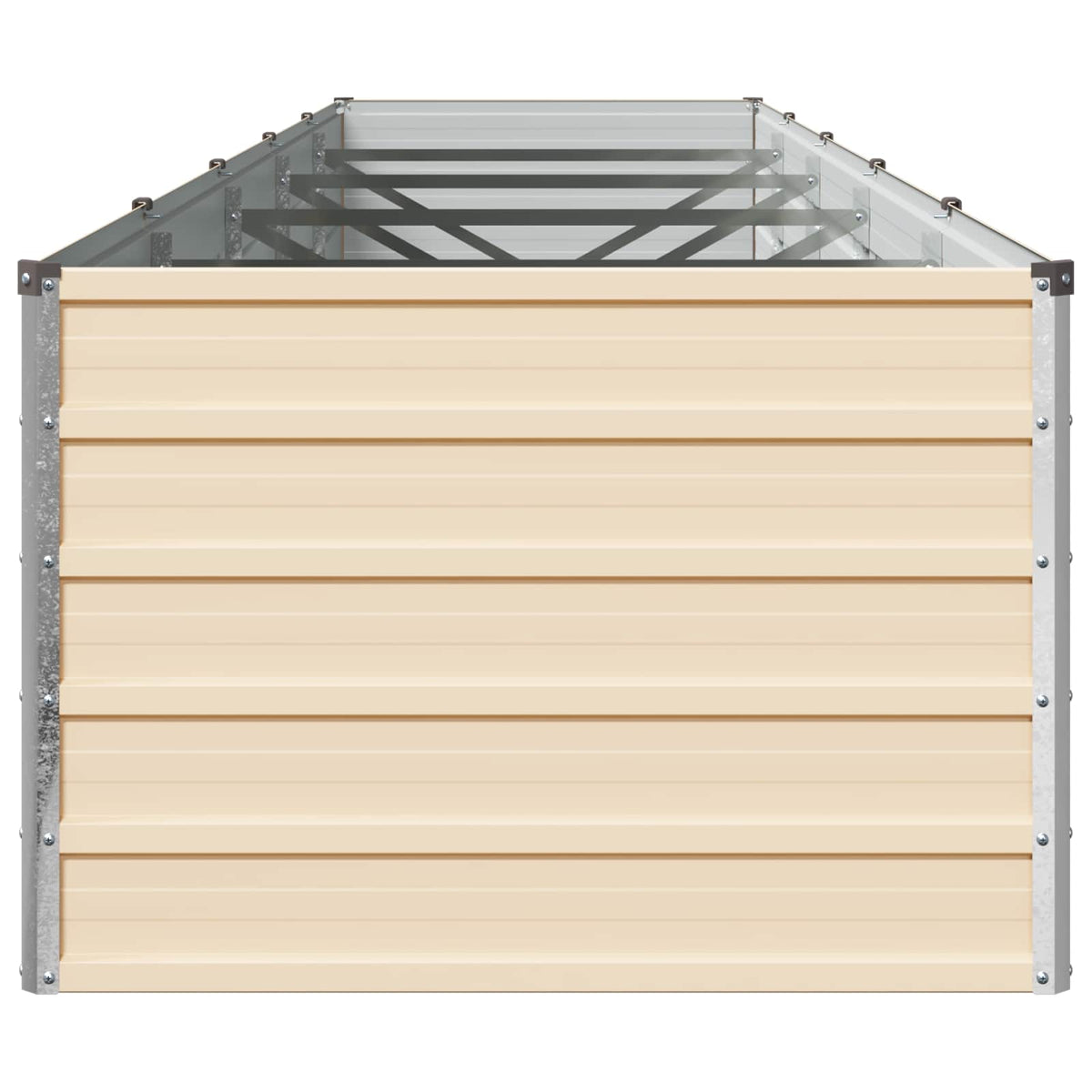 vidaXL Raised Garden Bed Ivory 400 x 80 x 55 cm Galvanised Steel