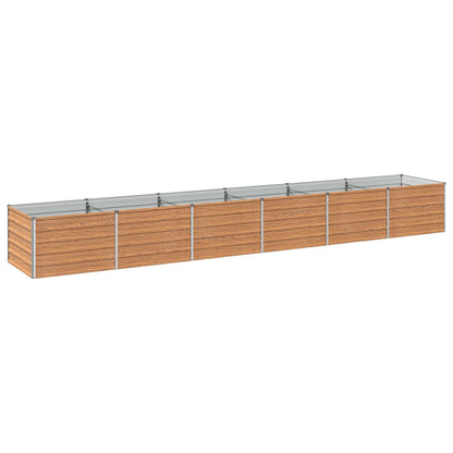 vidaXL Raised Garden Bed Wood Brown 480 x 80 x 55 cm cold-rolled steel