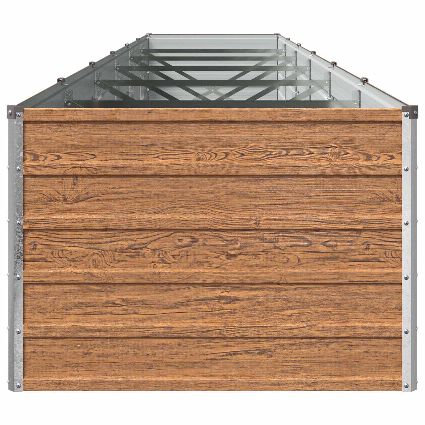 vidaXL Raised Garden Bed Wood Brown 480 x 80 x 55 cm cold-rolled steel