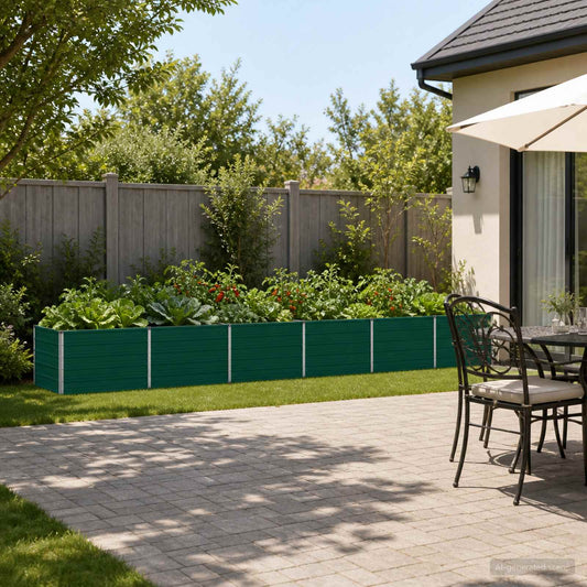 vidaXL Raised Garden Bed Green 480 x 80 x 55 cm cold-rolled steeel