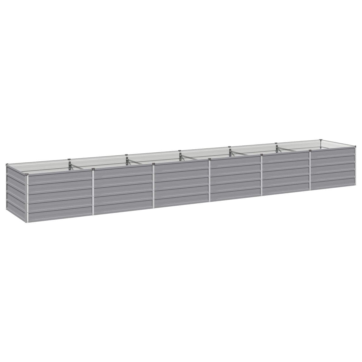 vidaXL Raised Garden Bed Grey 480 x 80 x 55 cm Galvanised Steel