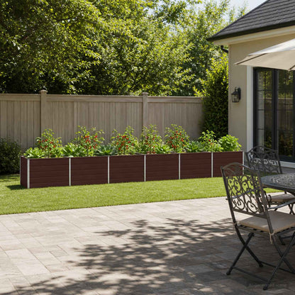 vidaXL Raised Garden Bed Brown 480 x 80 x 55 cm Galvanised Steel