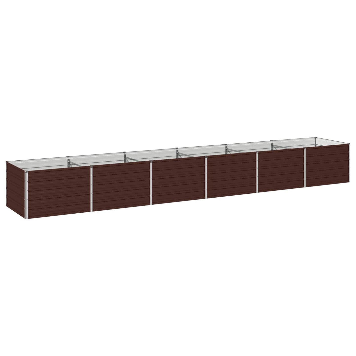 vidaXL Raised Garden Bed Brown 480 x 80 x 55 cm cold-rolled steel