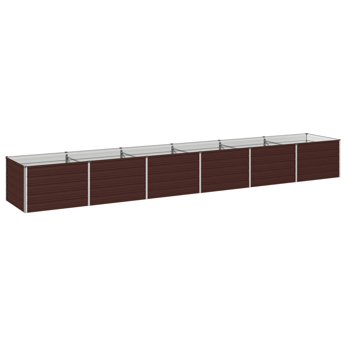 vidaXL Raised Garden Bed Brown 480 x 80 x 55 cm Galvanised Steel