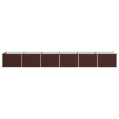 vidaXL Raised Garden Bed Brown 480 x 80 x 55 cm cold-rolled steel