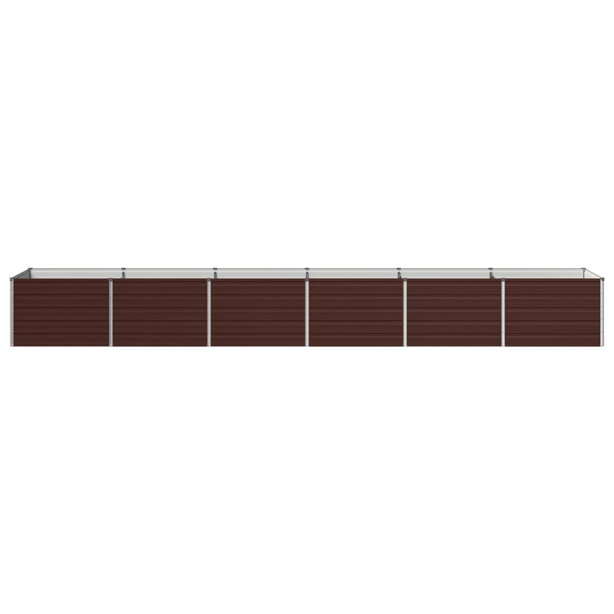 vidaXL Raised Garden Bed Brown 480 x 80 x 55 cm Galvanised Steel