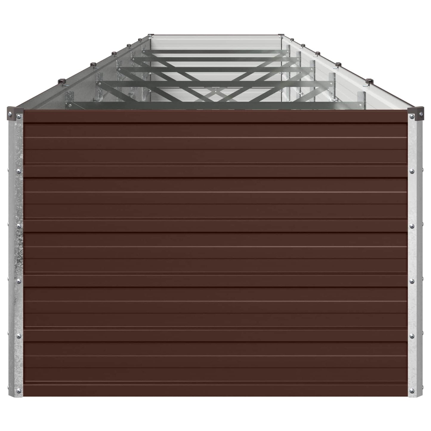 vidaXL Raised Garden Bed Brown 480 x 80 x 55 cm cold-rolled steel