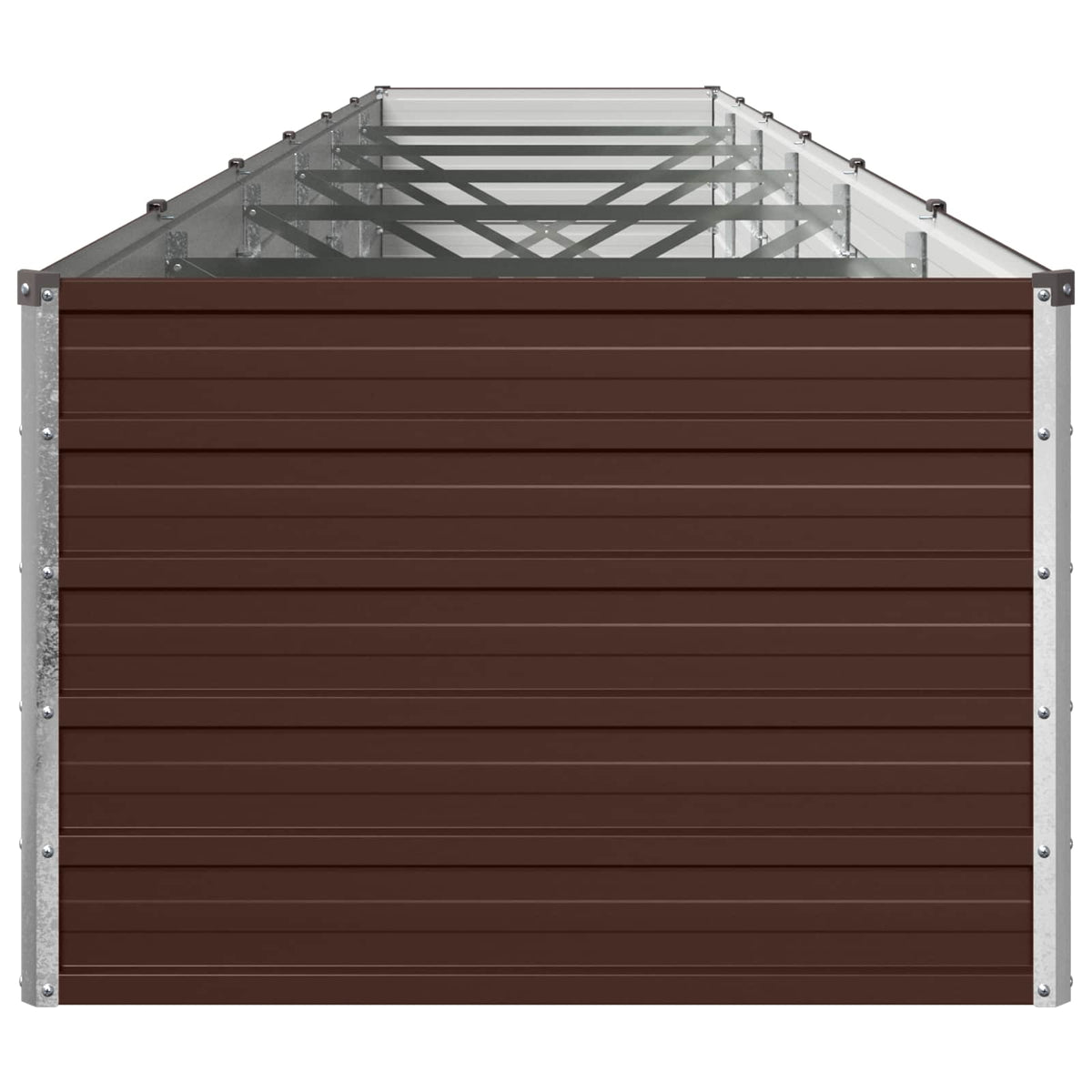 vidaXL Raised Garden Bed Brown 480 x 80 x 55 cm Galvanised Steel