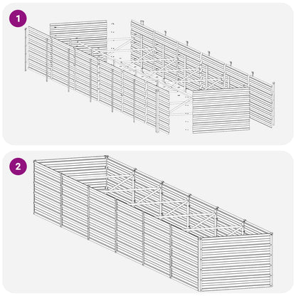 vidaXL Raised Garden Bed Anthracite 480 x 80 x 55 cm cold-rolled steel