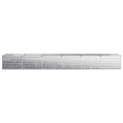 vidaXL Raised Garden Bed Silver 480 x 80 x 55 cm galvanized