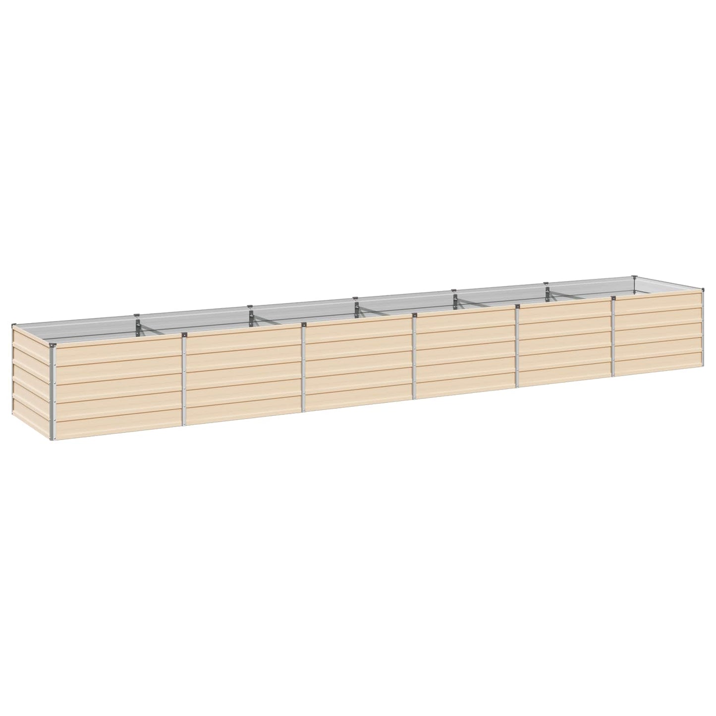 vidaXL Raised Garden Bed Ivory 480 x 80 x 55 cm cold-rolled steel