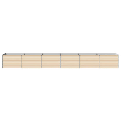 vidaXL Raised Garden Bed Ivory 480 x 80 x 55 cm cold-rolled steel