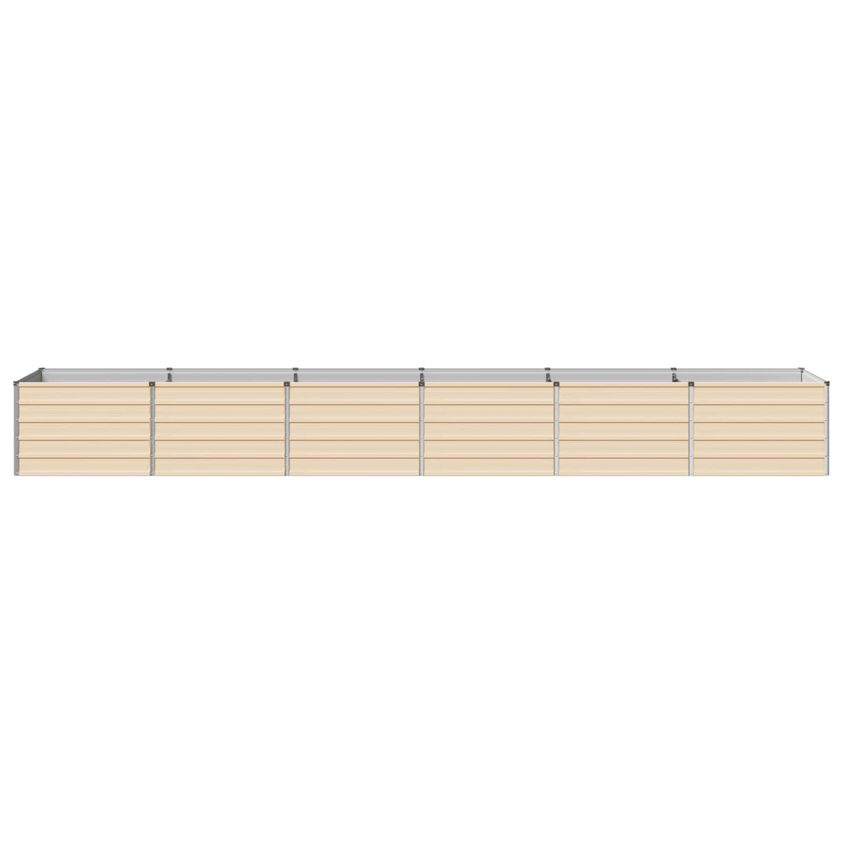 vidaXL Raised Garden Bed Ivory 480 x 80 x 55 cm Galvanised Steel