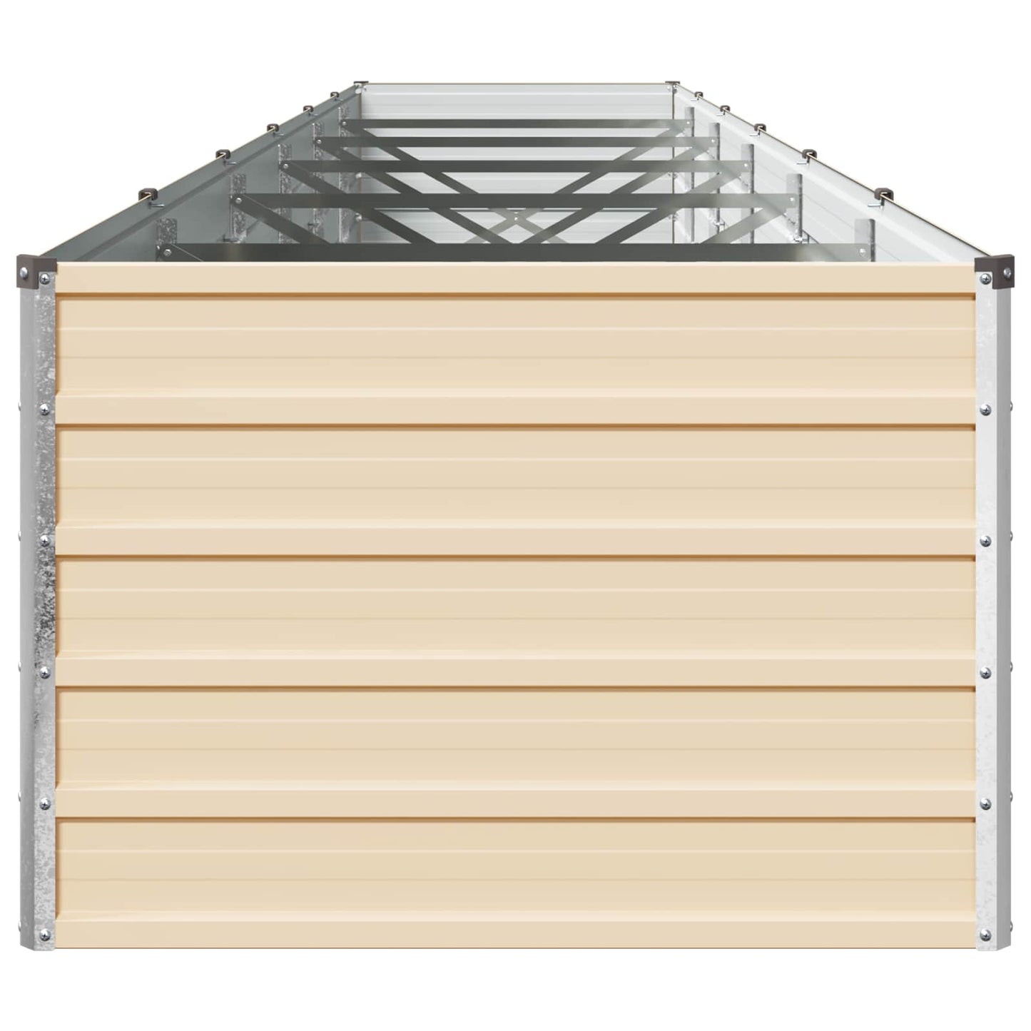 vidaXL Raised Garden Bed Ivory 480 x 80 x 55 cm cold-rolled steel