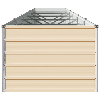 vidaXL Raised Garden Bed Ivory 480 x 80 x 55 cm cold-rolled steel