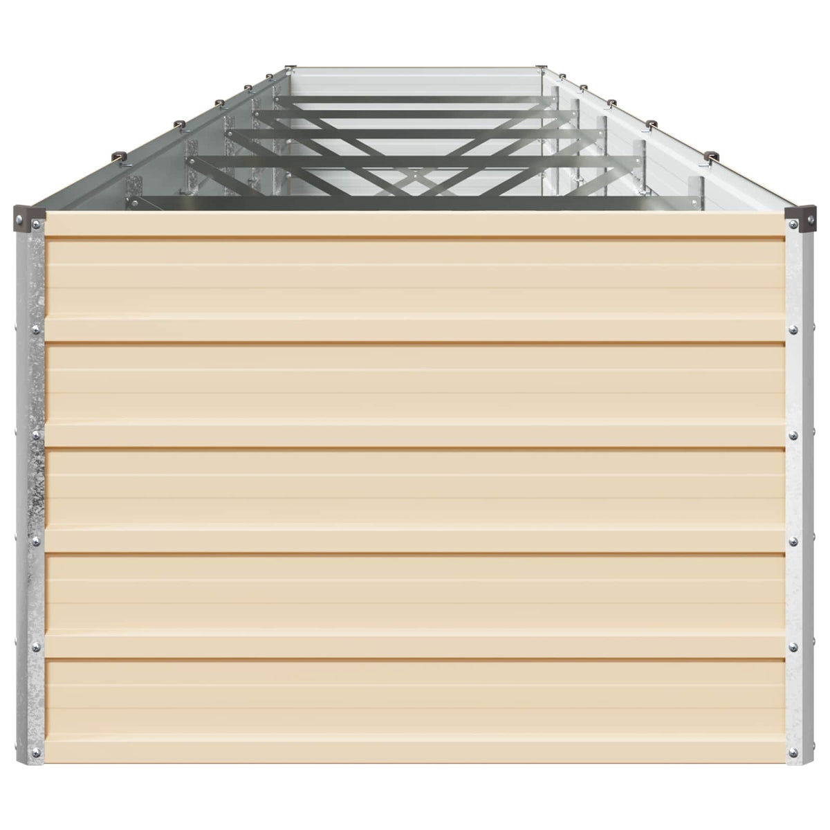 vidaXL Raised Garden Bed Ivory 480 x 80 x 55 cm Galvanised Steel