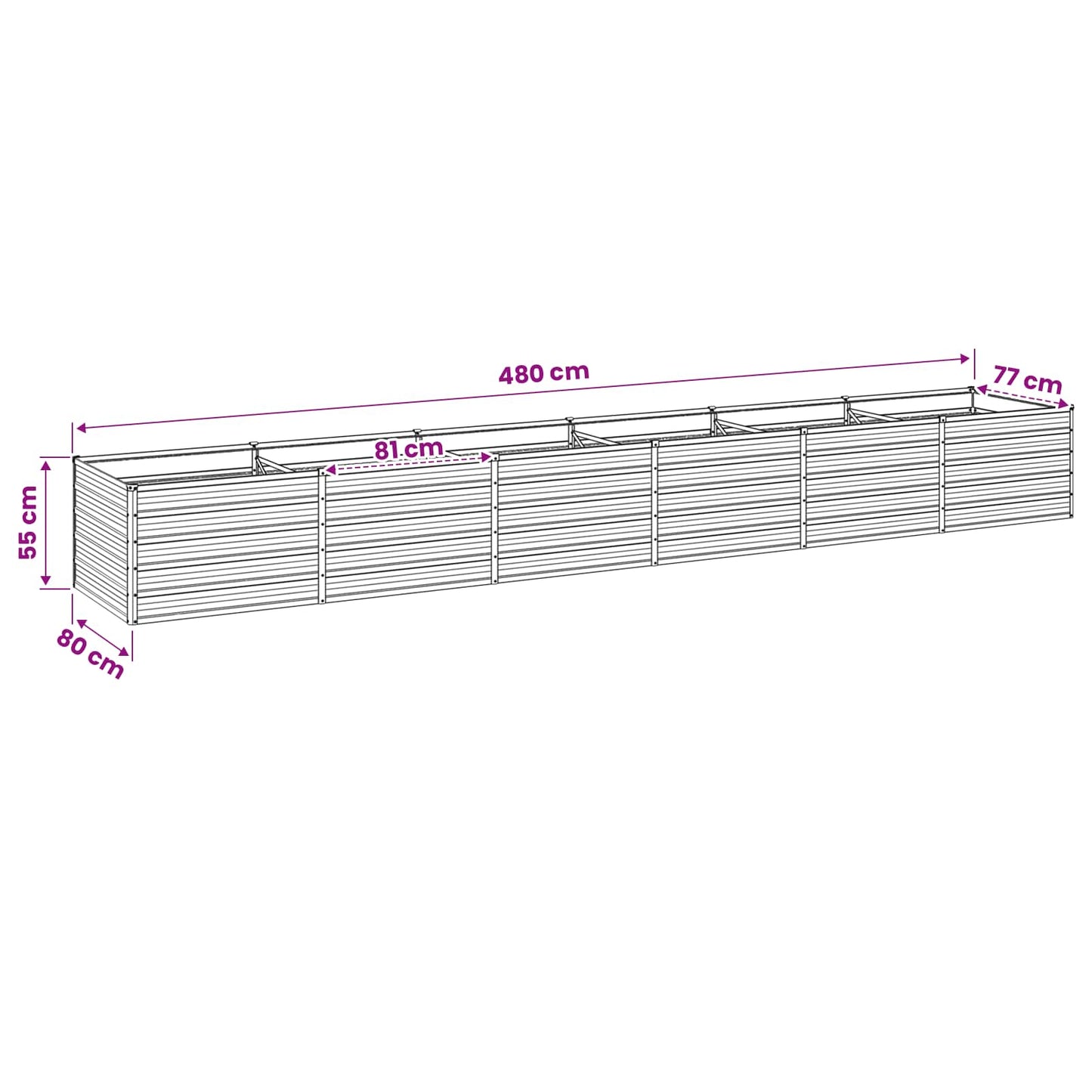vidaXL Raised Garden Bed Pastel Green 480 x 80 x 55 cm