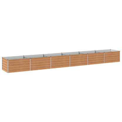 vidaXL Raised Garden Bed Wood Brown 600 x 80 x 55 cm cold-rolled steel