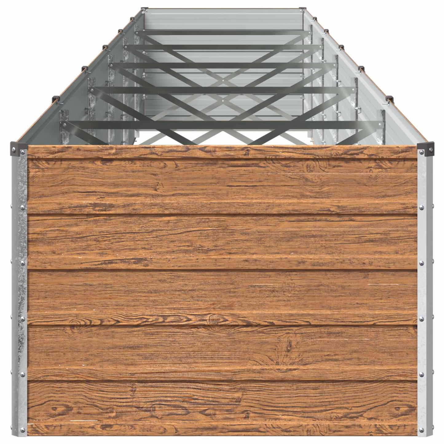 vidaXL Raised Garden Bed Wood Brown 600 x 80 x 55 cm cold-rolled steel