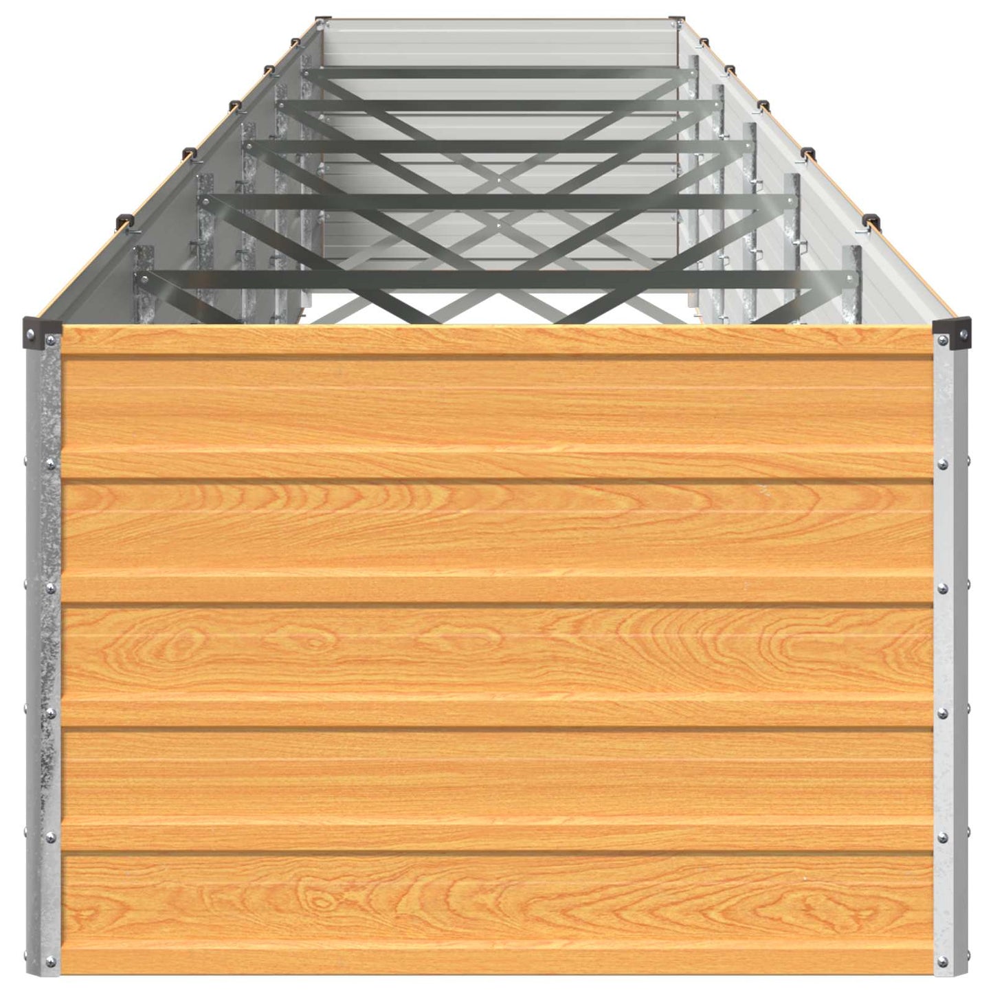 vidaXL Raised Garden Bed Natural 600 x 80 x 55 cm cold-rolled steel