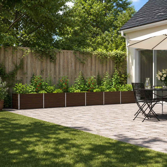 vidaXL Raised Garden Bed Black 600 x 80 x 55 cm cold-rolled steel