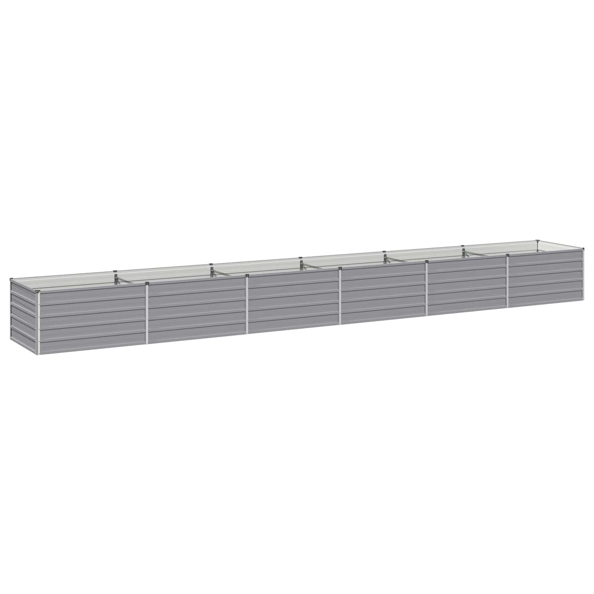 vidaXL Raised Garden Bed Grey 600 x 80 x 55 cm Galvanised Steel