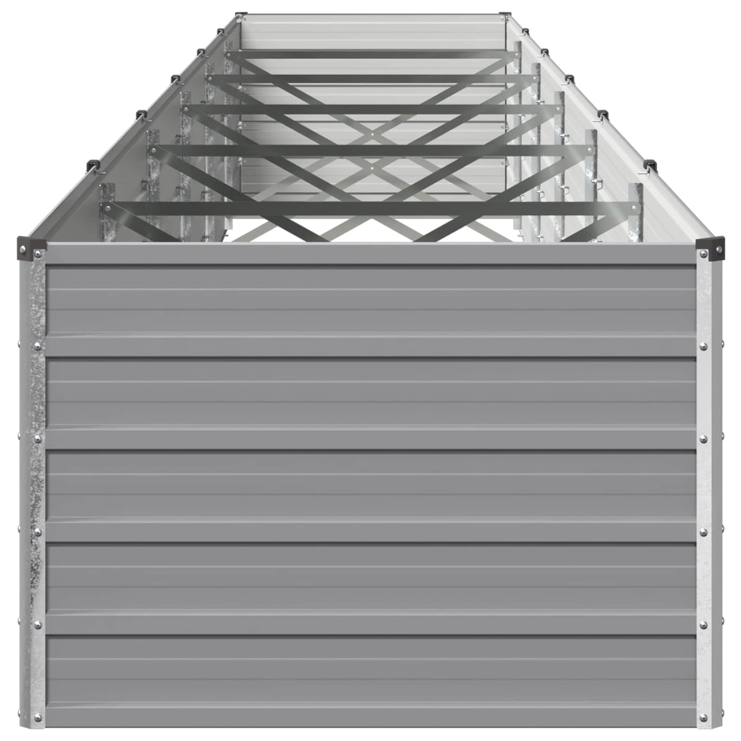 vidaXL Raised Garden Bed Grey 600 x 80 x 55 cm cold-rolled steel