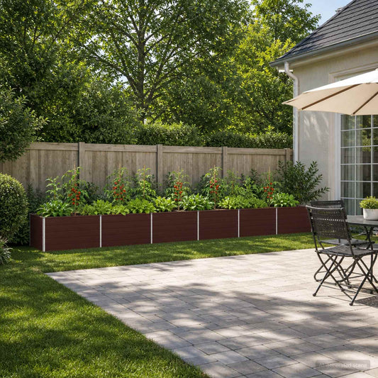 vidaXL Raised Garden Bed Brown 600 x 80 x 55 cm cold-rolled steel